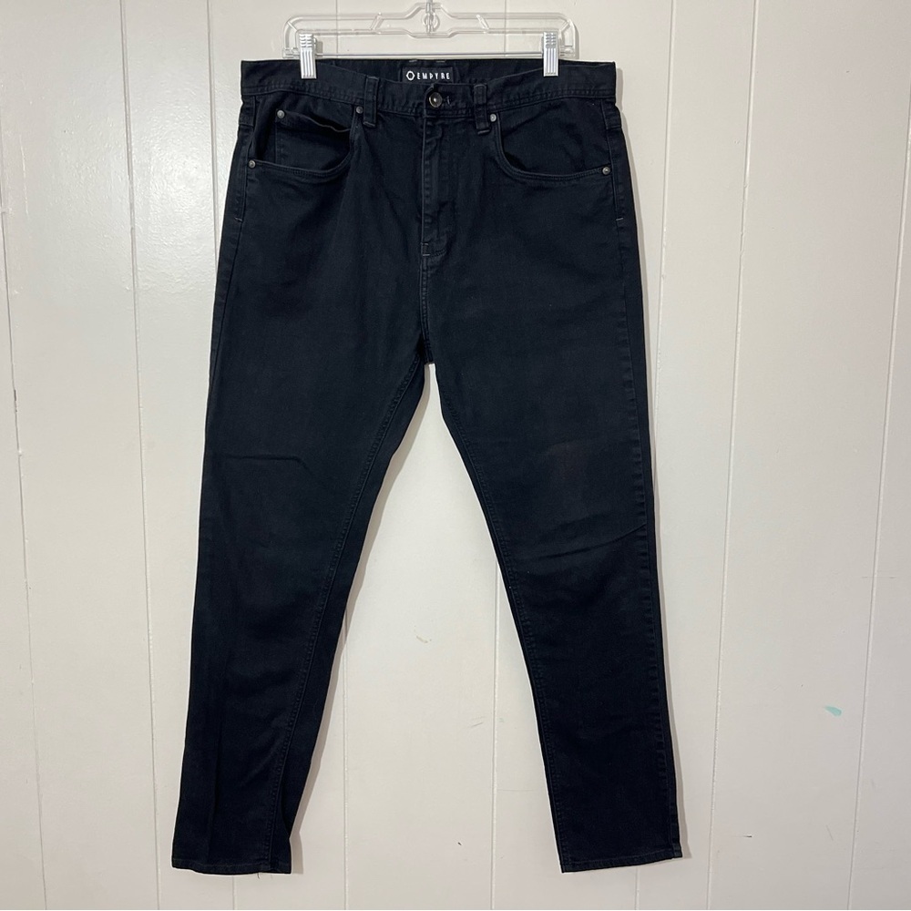 Empyre Verge Jeans Mens 36 Black Straight Leg Skate Denim